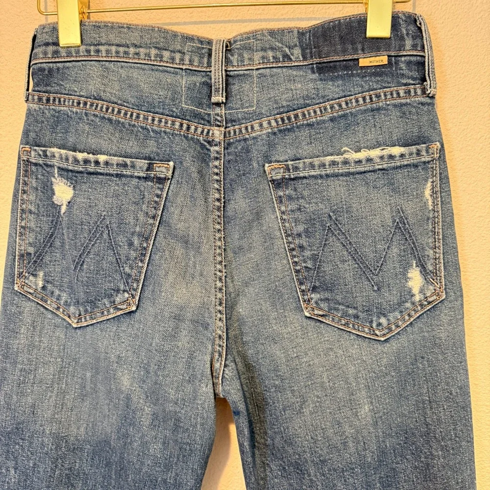 Mother‎ Superior The Pixie Tomcat Ankle Jeans Born To Bite Distressed Blue 28
